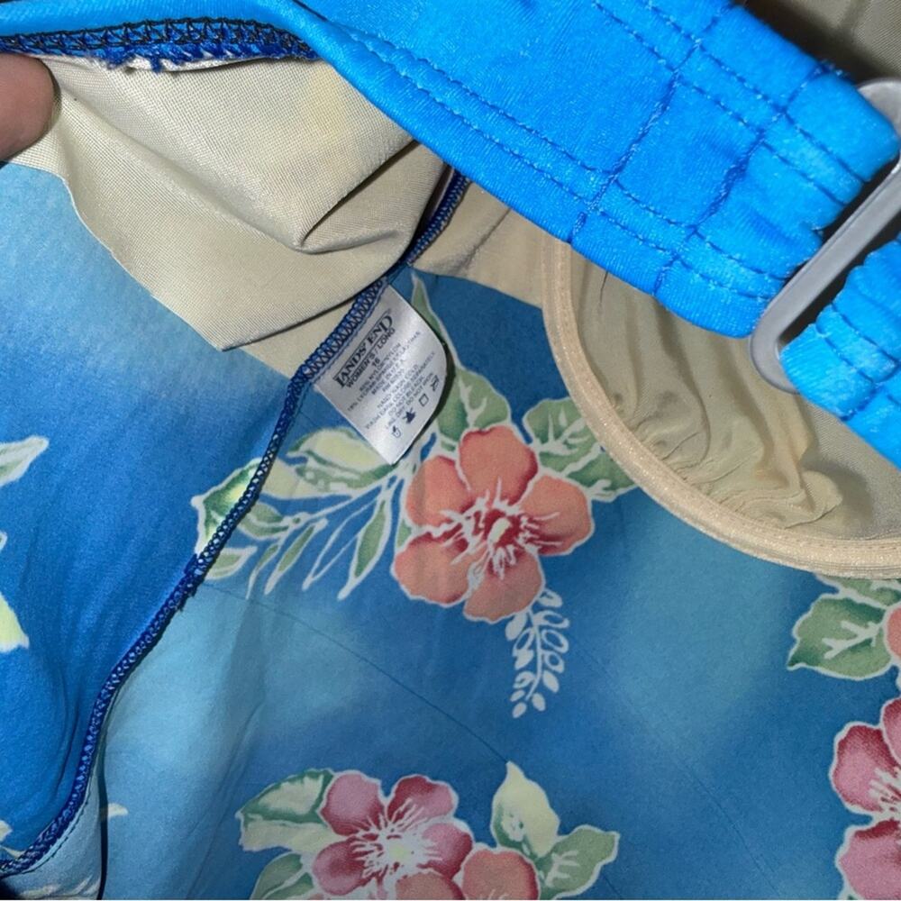 LANDS END tropical vacation resortwear plus size one piece swimsuit 16 long - Picture 3 of 3